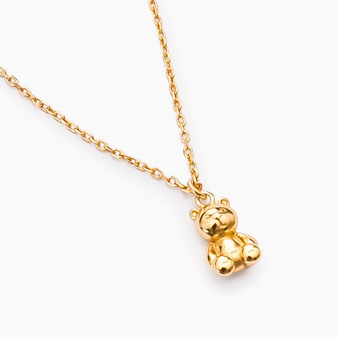 Gold Bear Pendant Necklace