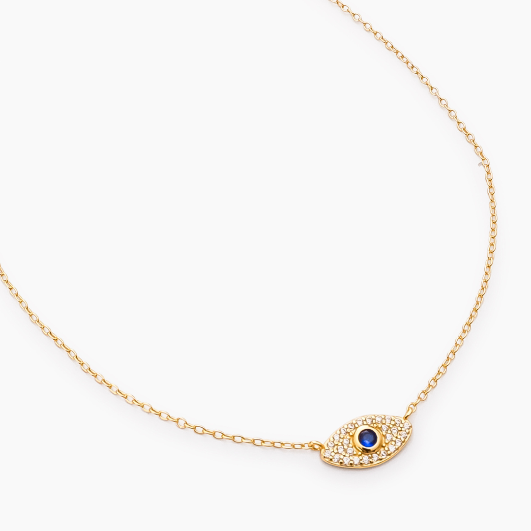 Cubic Zirconia Evil Eye Necklace