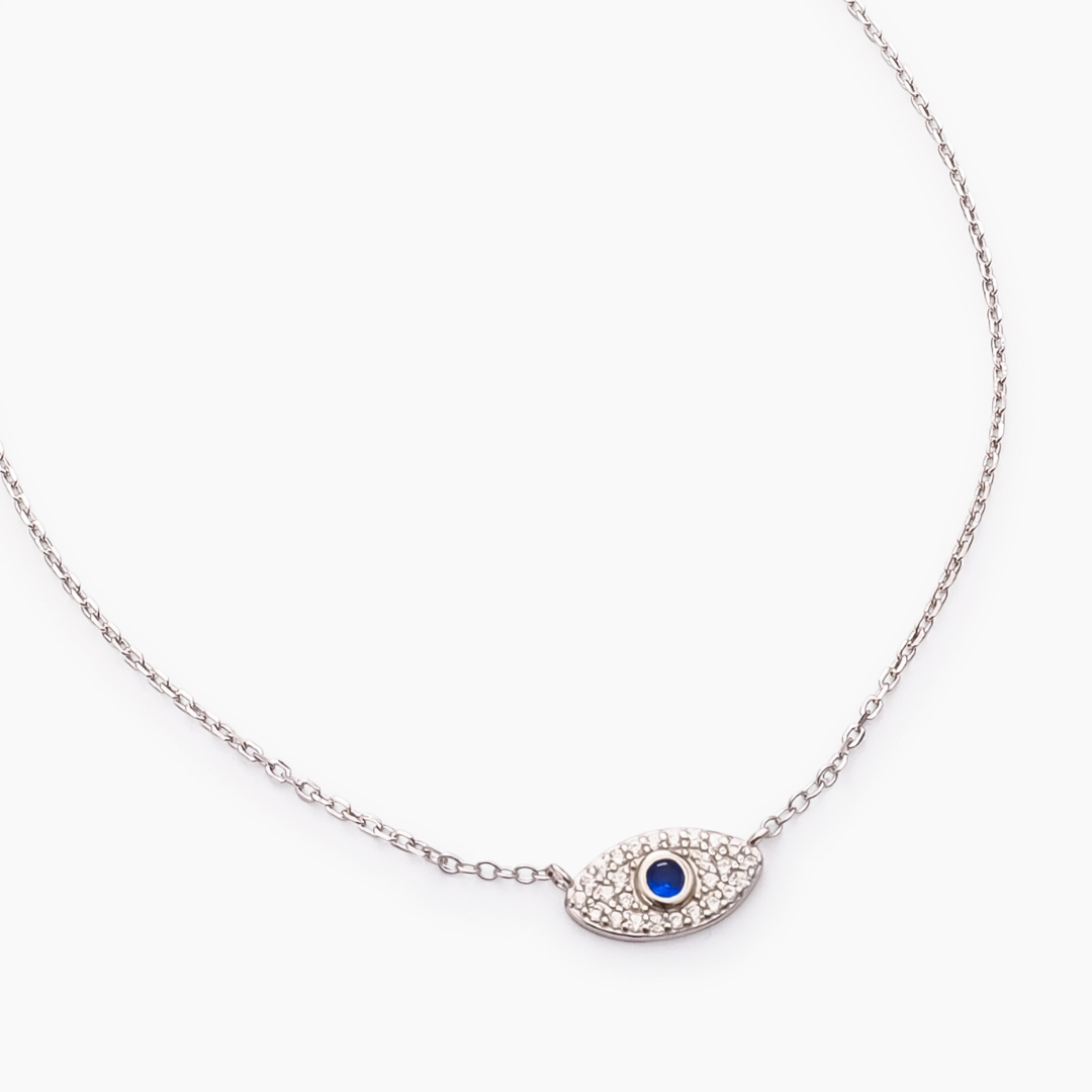 Cubic Zirconia Evil Eye Necklace
