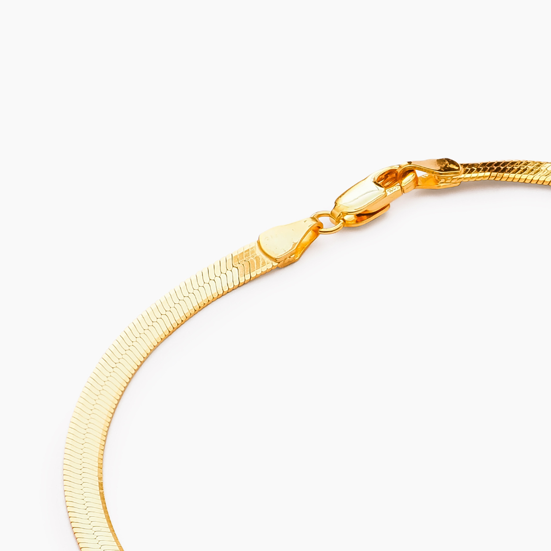 Flat Herringbone Chain Bracelet