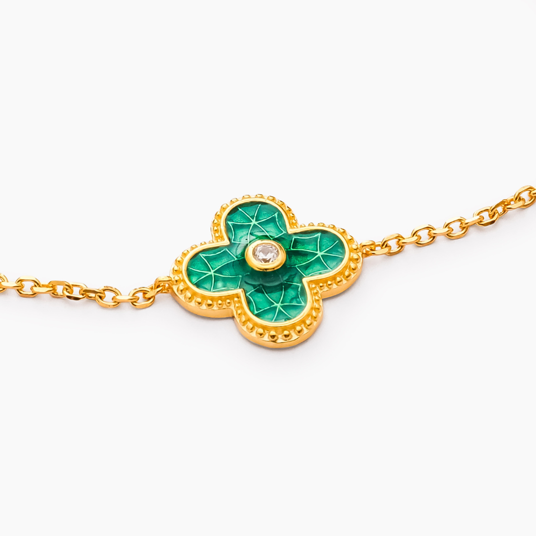 Green Clover Gold Bracelet