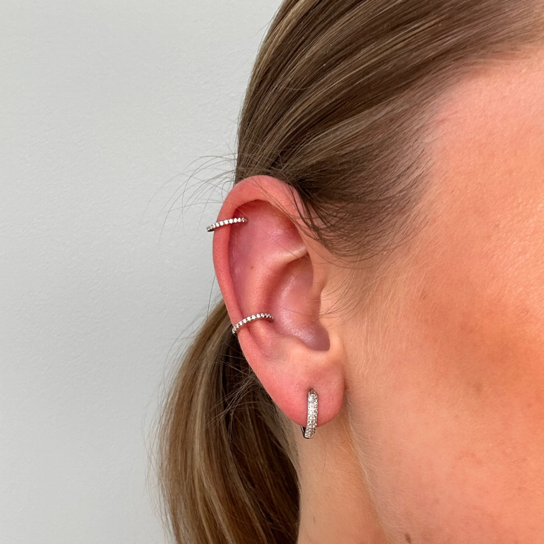Cubic Zirconia Huggie Earrings