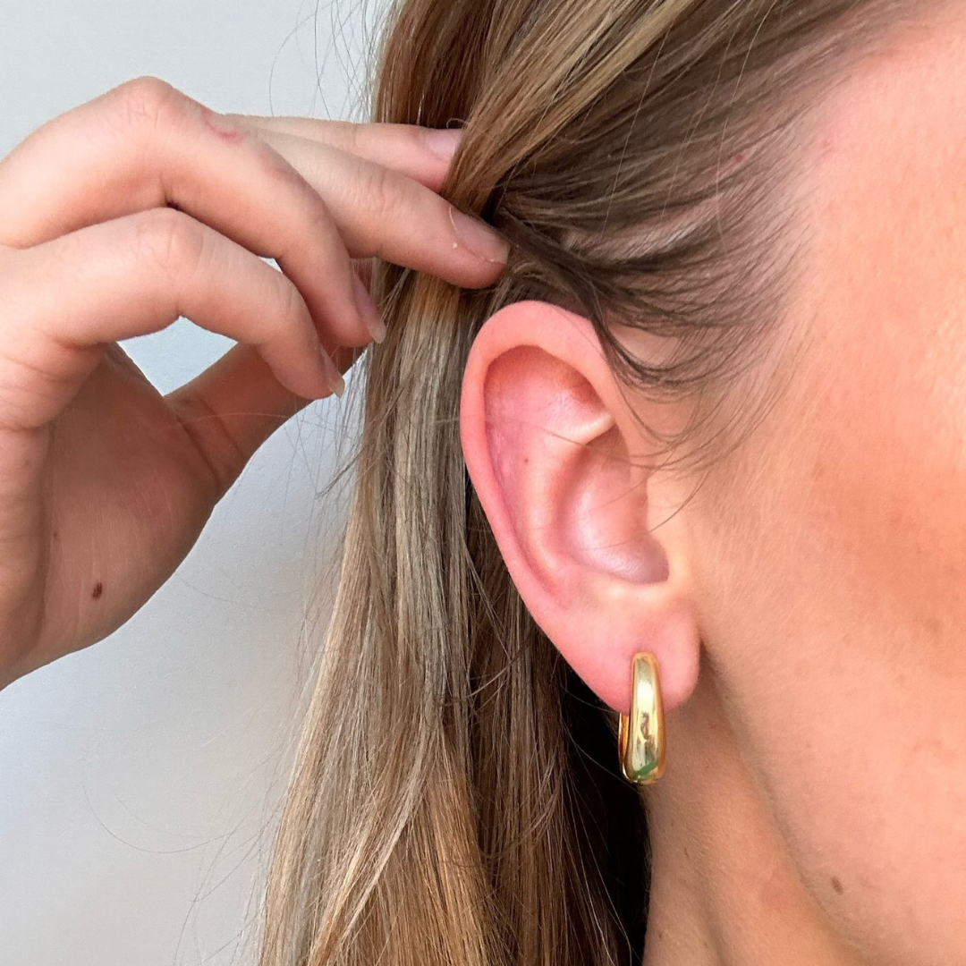 Chunky Drop Huggie Earrings