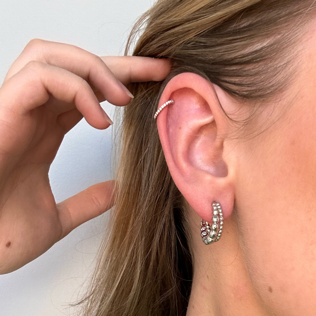 Bubble Stud Hoop Earrings
