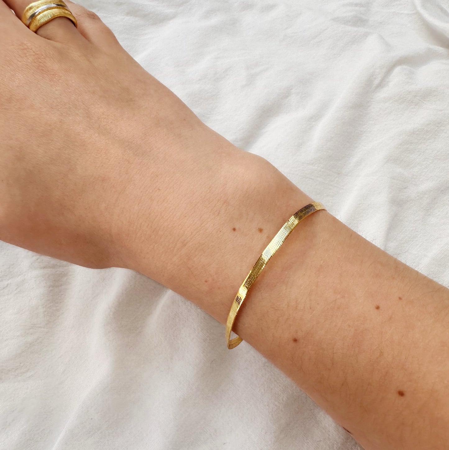 Flat Herringbone Chain Bracelet