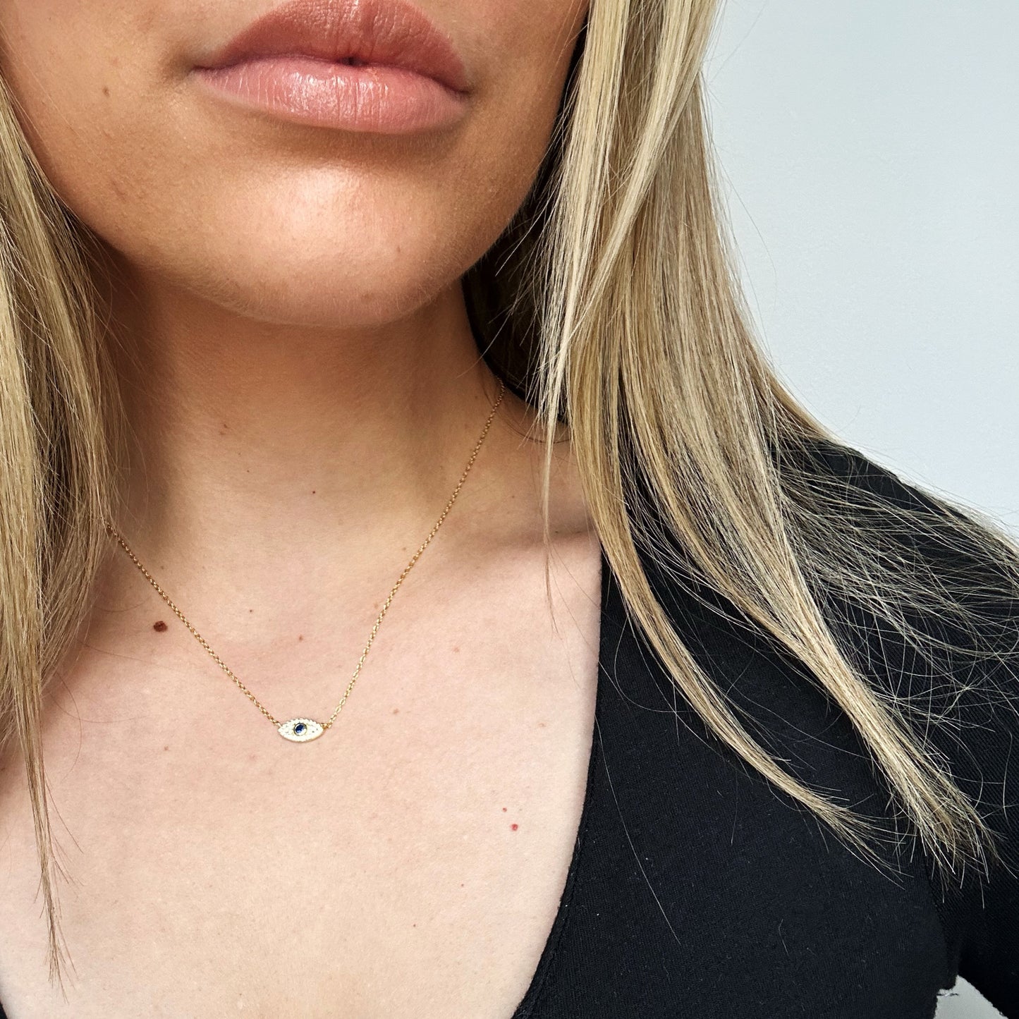 Cubic Zirconia Evil Eye Necklace