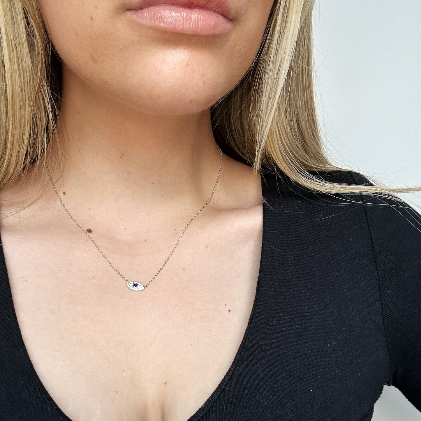 Cubic Zirconia Evil Eye Necklace