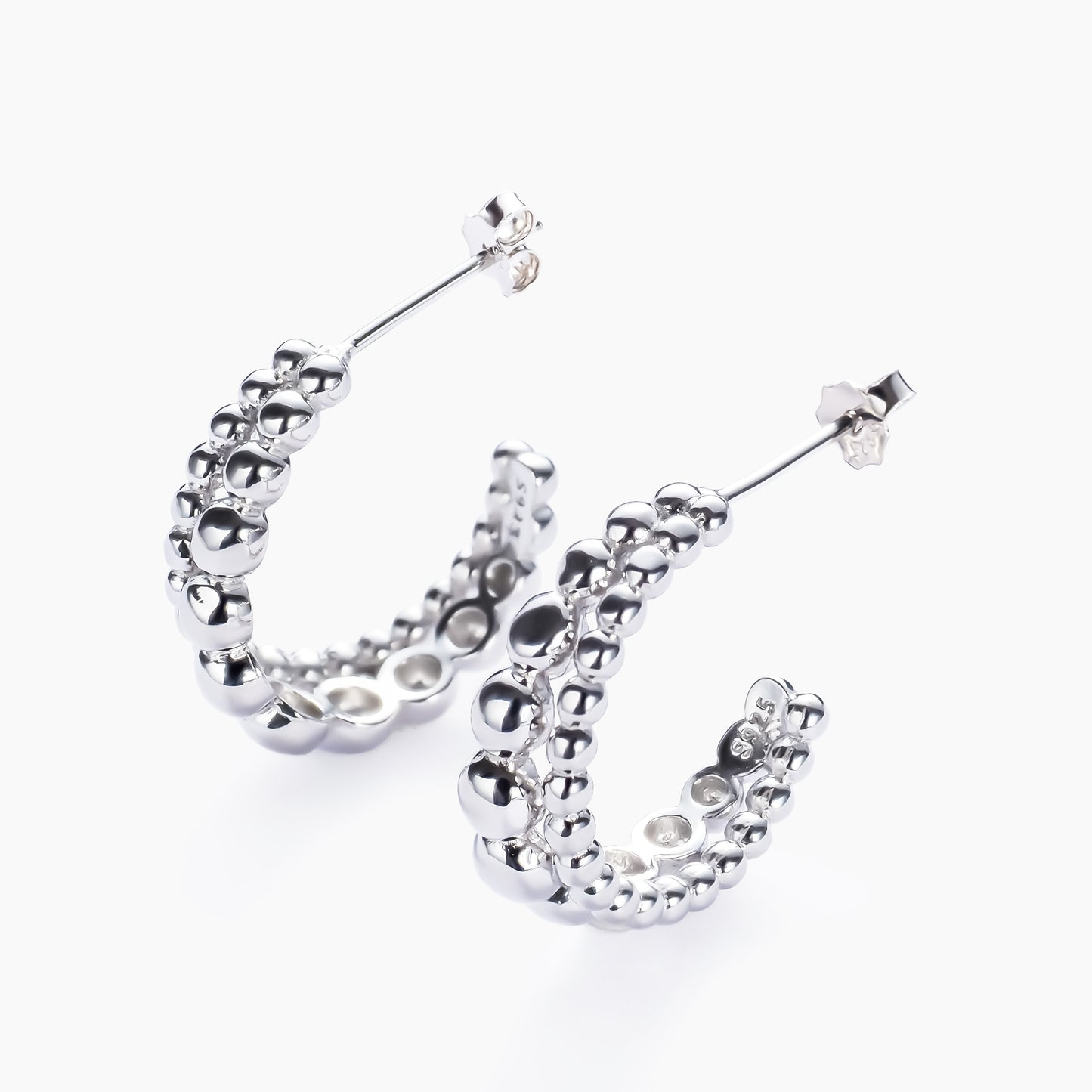 Bubble Stud Hoop Earrings