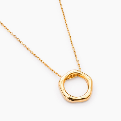 Gold Hoop Pendant Necklace