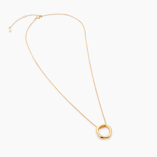 Gold Hoop Pendant Necklace