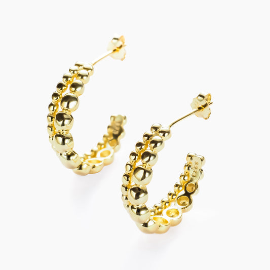 Bubble Stud Hoop Earrings